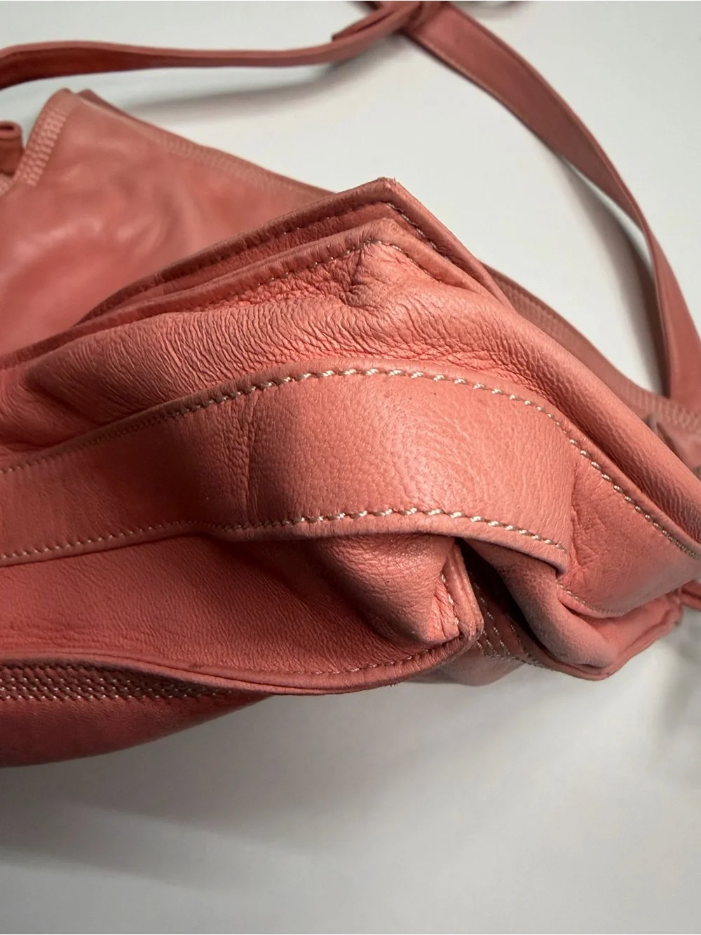 Loewe Coral Pink Leather Shoulder Bag with Anagram Detail
